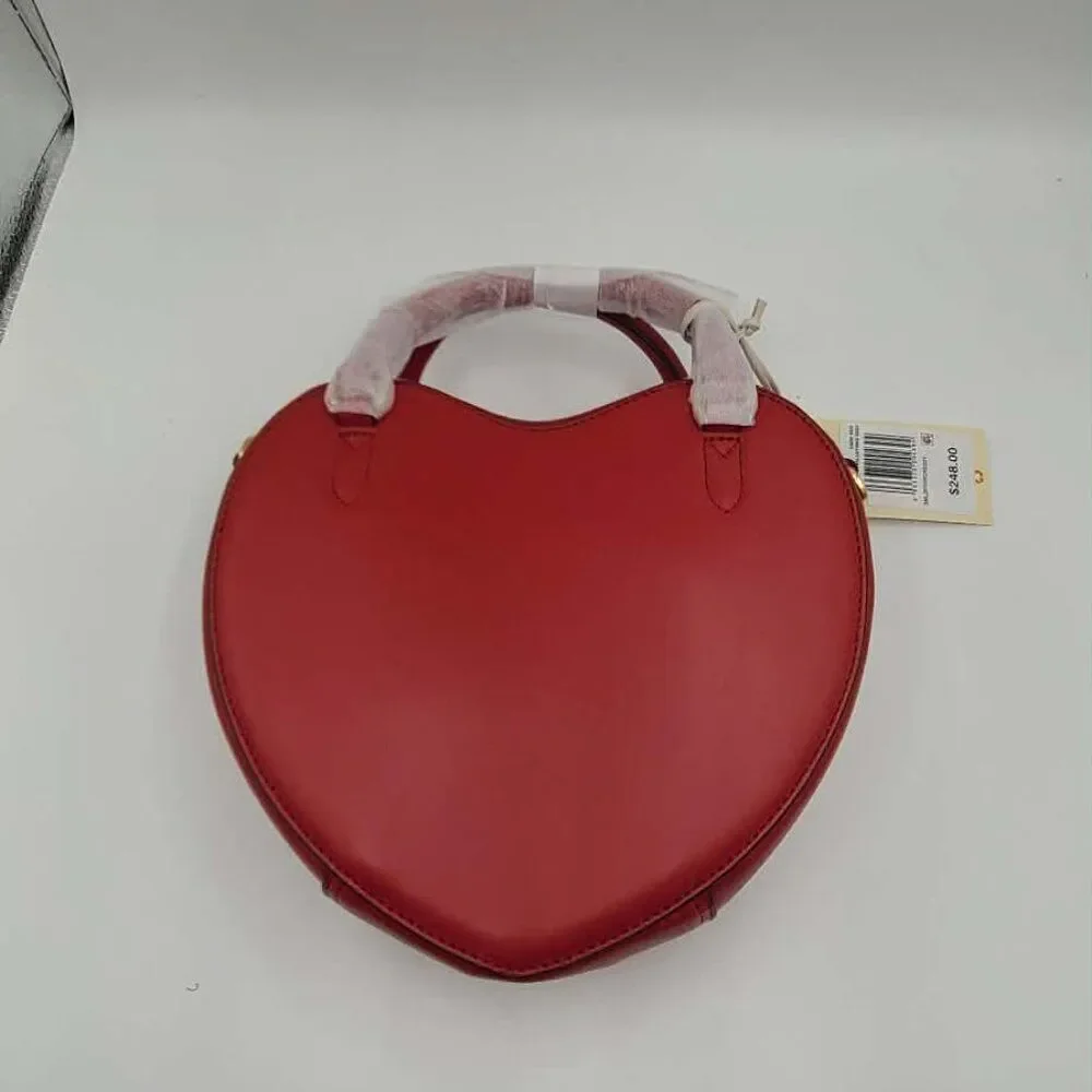Radley London Small Red Leather Heart Zip Top Crossbody NWT! NEW!